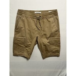 PacSun Cargo Shorts Mens Medium Tan Elastic Waist Drawstring Utility Casual